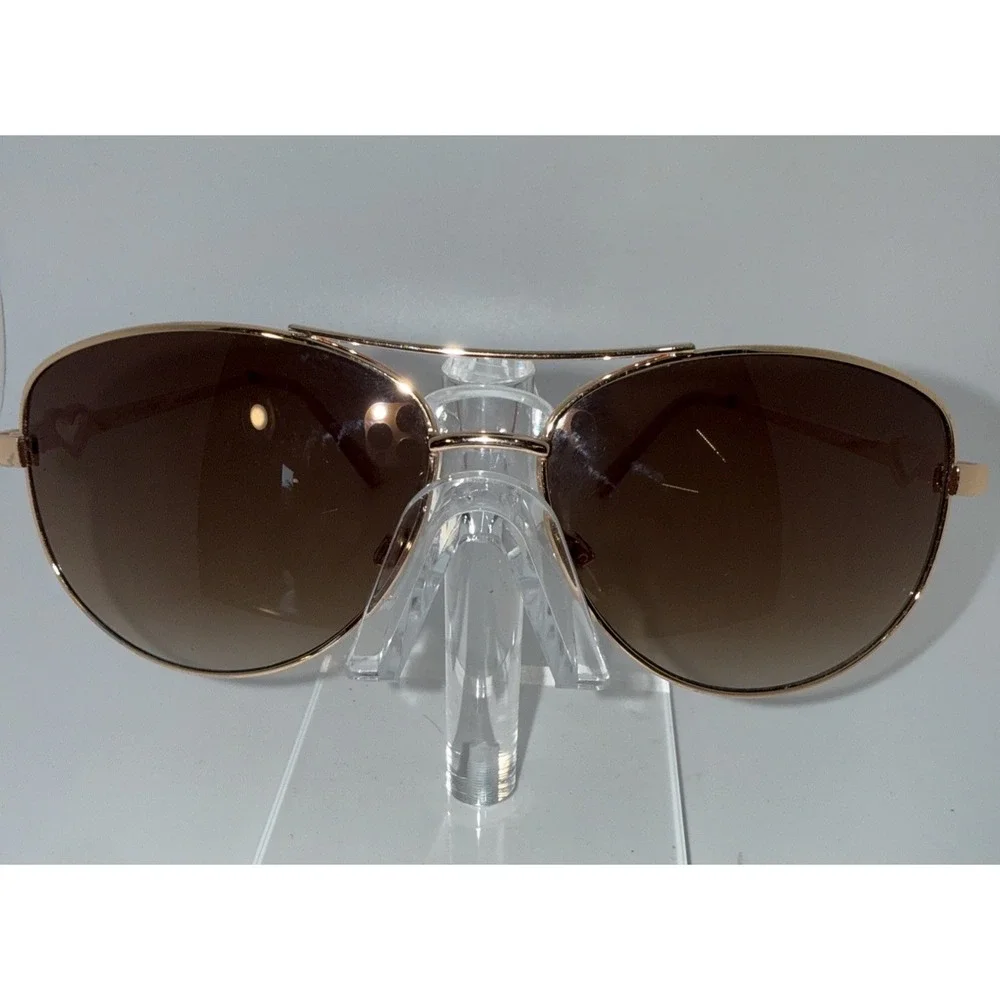 Juicy Couture Authentic Aviator Sunglasses Gold Metal Frame Rose Lens JC Heart